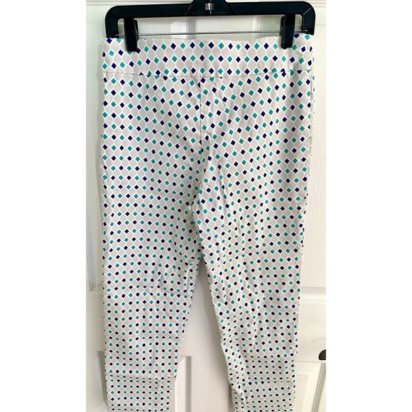 Crazy Larry Pants - Krazy Larry Pull On Pants Cropped Straight Leg Diamond Pattern Women's 10
